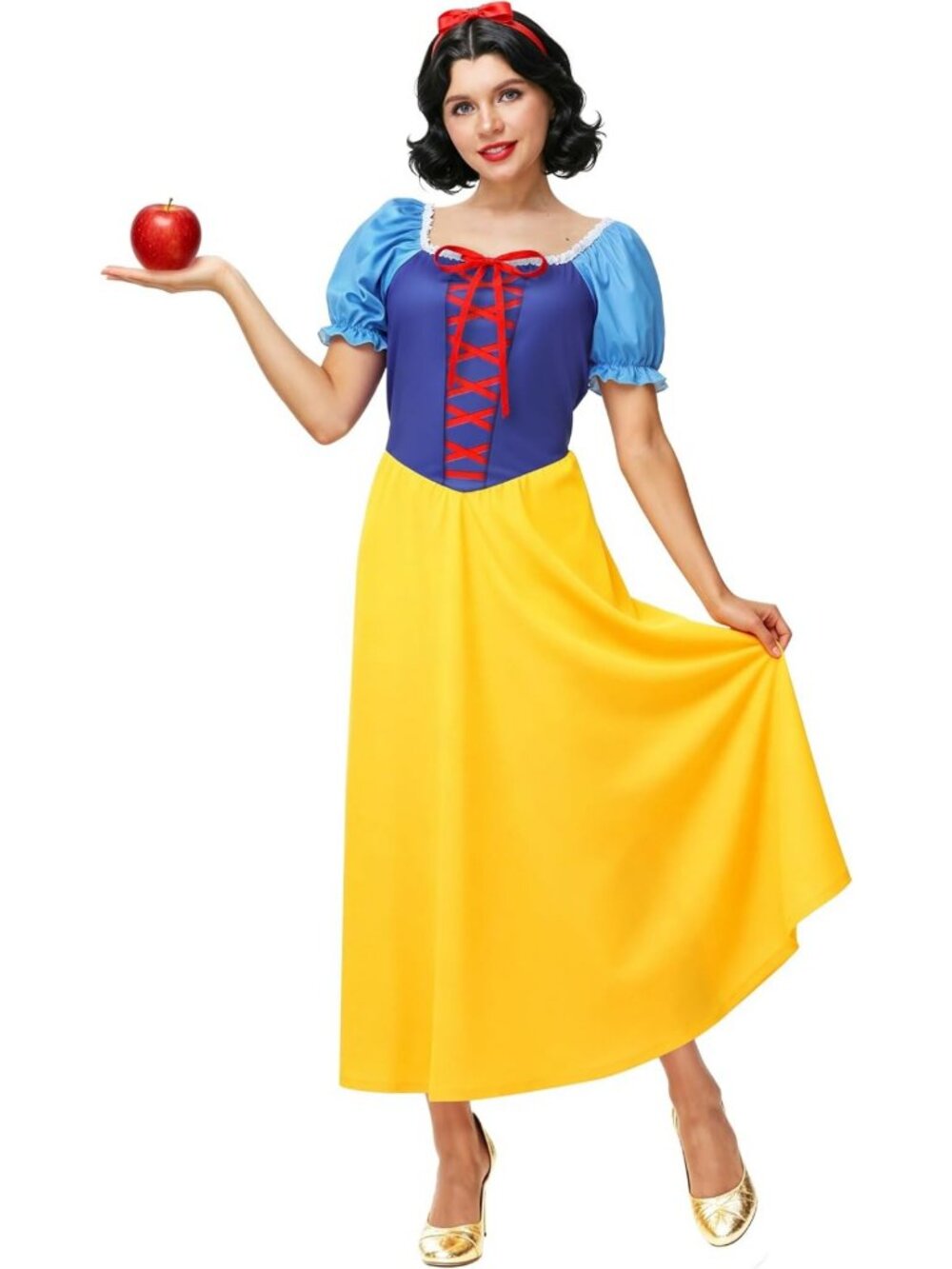 Fairytale Princess Costume Dress for Women - Blue & Yellow Halloween Outfit